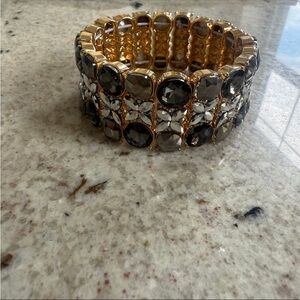 Bracelet costume jewelry, grey gold and silver coloring